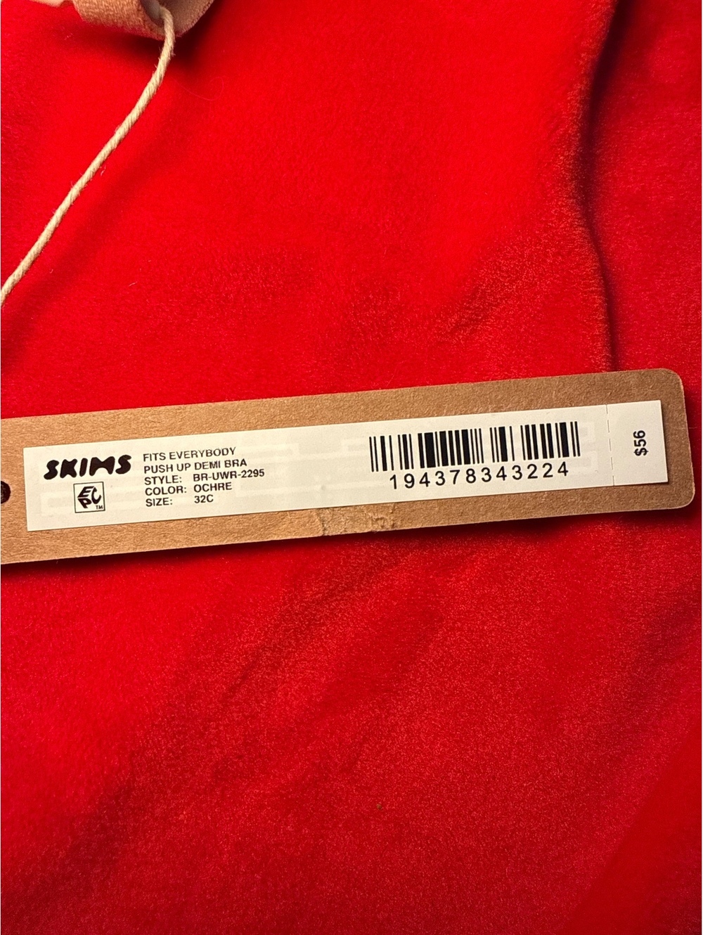 Skims Fits Everybody Push Up Demi Bra Color Ochre Size 32C - Picture 3 of 3